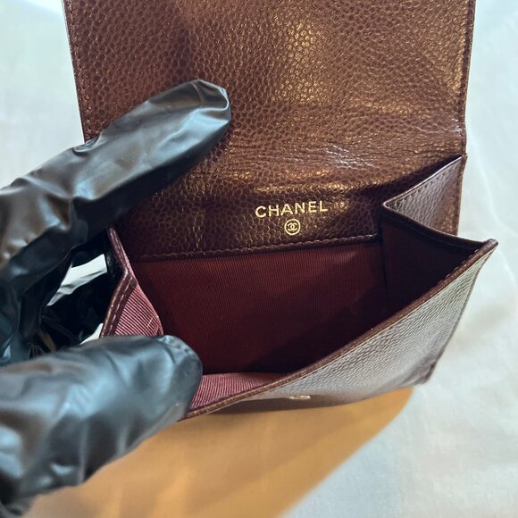 CHANEL 100% Leather Caviar Skin Large CC Logo Wallet - Picture 6 of 13